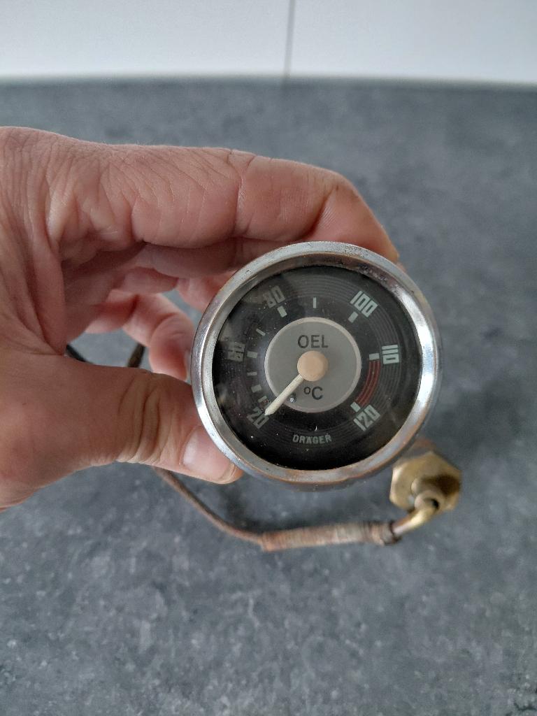 Dräger Oel Temperature Gauge VW / Porsche Oldtimer, Auto-onderdelen, Dashboard en Schakelaars, Alfa Romeo, Mercedes-Benz, Oldtimer onderdelen