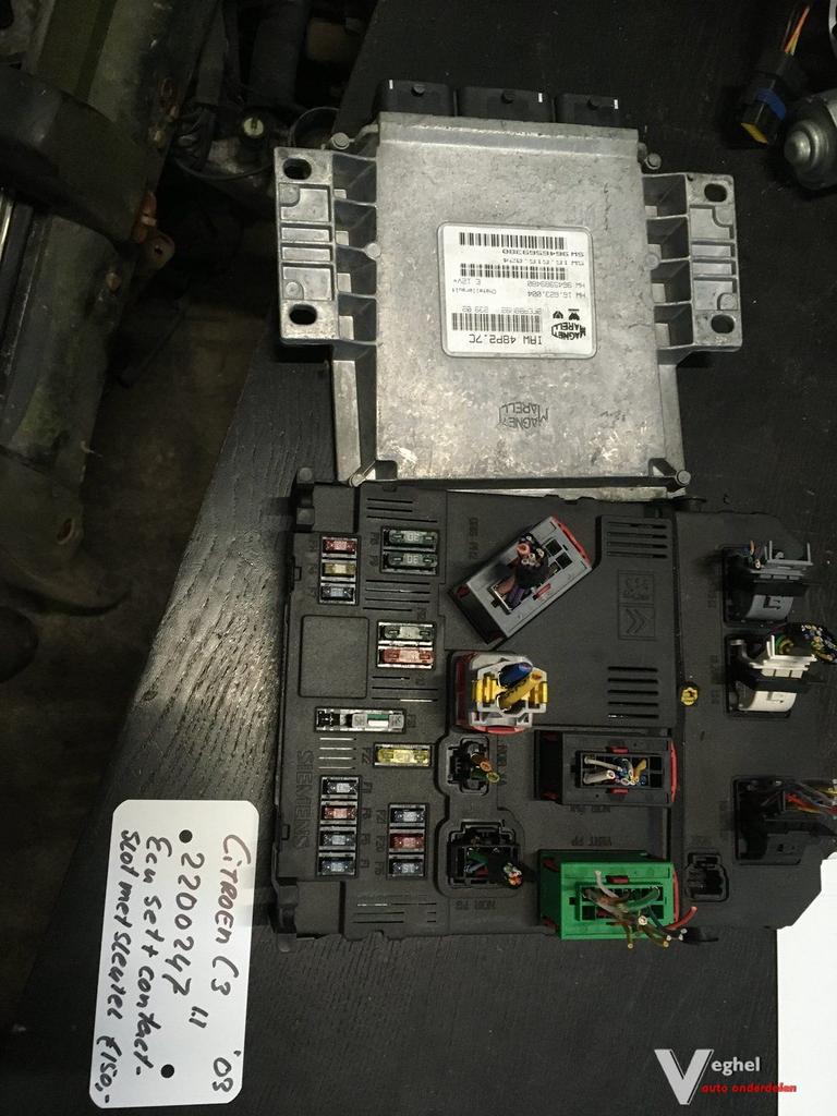Citroen C3  1.1 2003 complete ecu set met contactslot, -, Utilisé, -, -