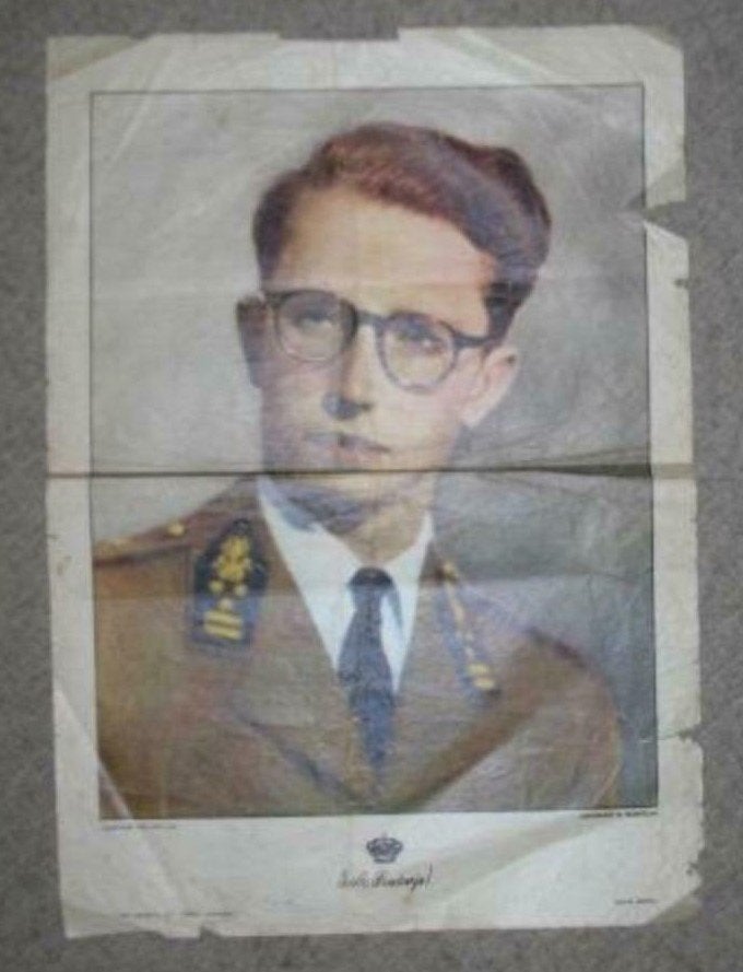 Poster: Koning Boudewijn, Verzamelen, Ophalen, Kaart, Foto of Prent