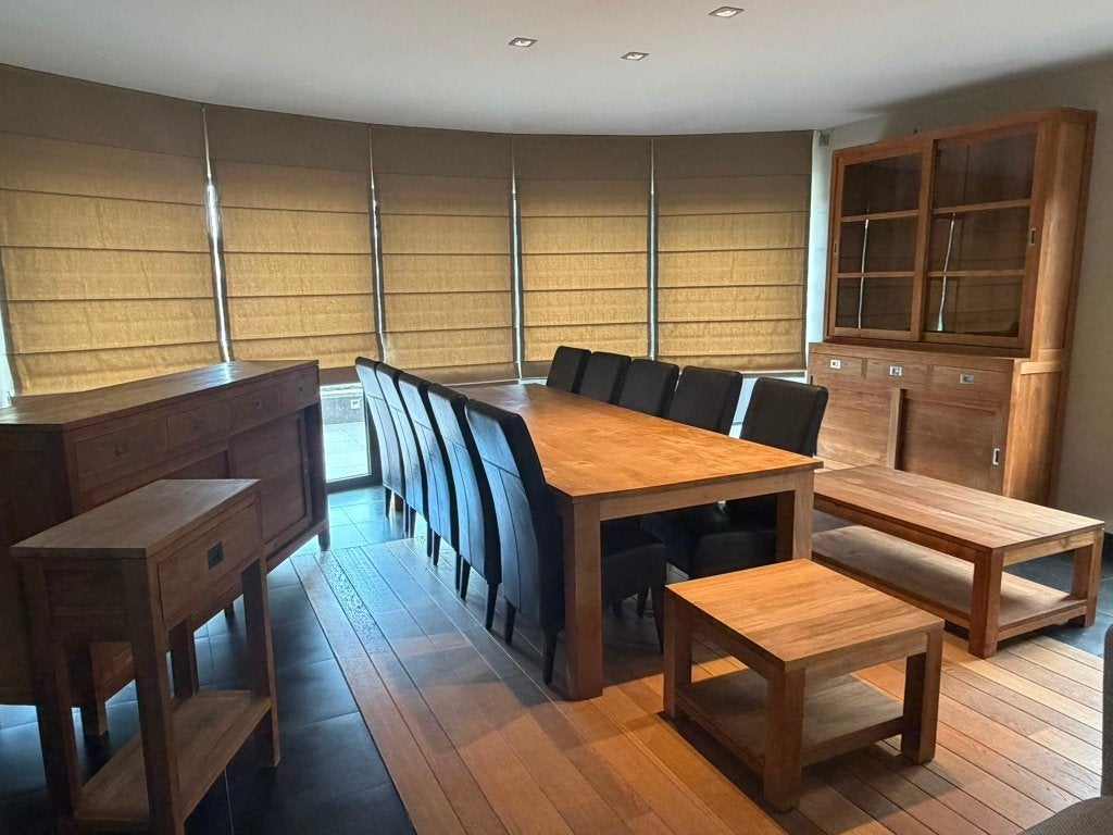 eetkamer, Huis en Inrichting, Complete eetkamers, Ophalen, Zo goed als nieuw, Strak, 8 stoelen of meer