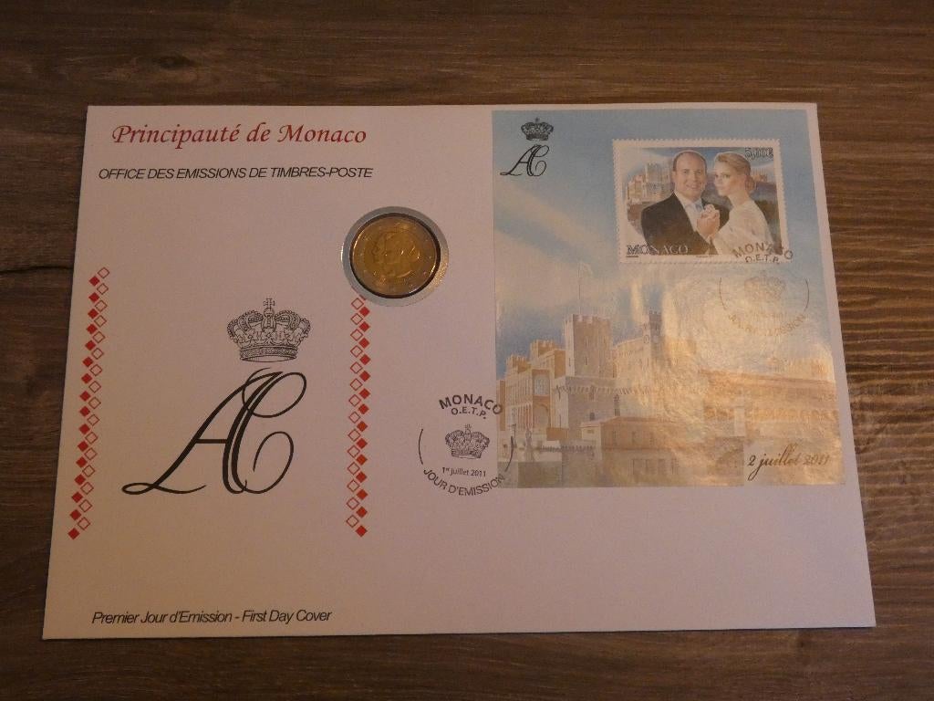 numusbrief 2011 monaco euromunt, Ophalen, Monaco, 2 euro, Losse munt