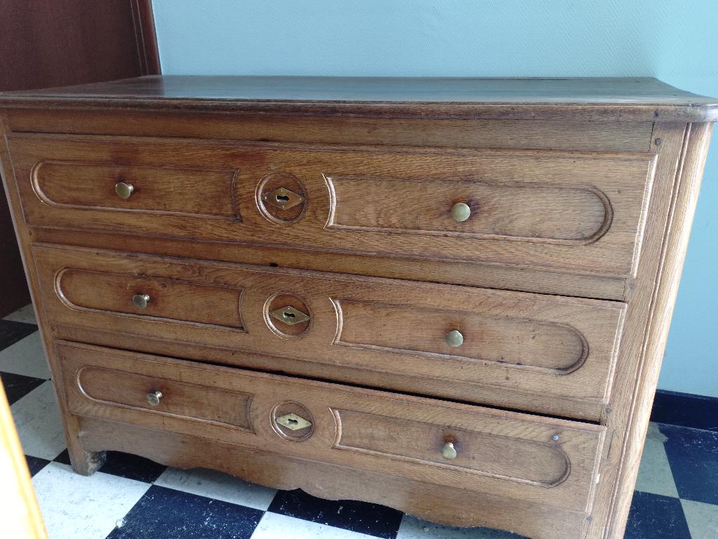 Commode en chêne, 3 ou 4 tiroirs, Moins de 100 cm, Ardennais Rustique, 100 à 150 cm