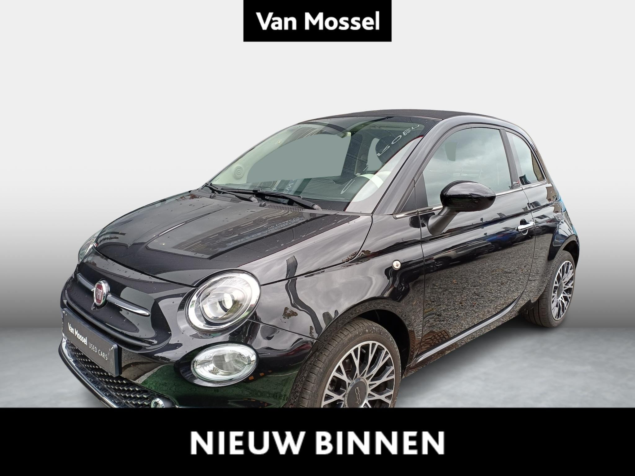 Fiat 500C 1.0 Hybrid 70 Lounge, Auto's, Voorwielaandrijving, Gebruikt, Zwart, Cabriolet