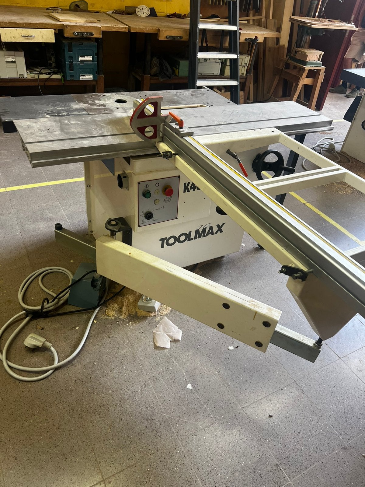 Tafelzaag Toolmax k310 + Schaafbank (vlak- en vandikte) k400, Doe-het-zelf en Bouw, Ophalen, Gebruikt