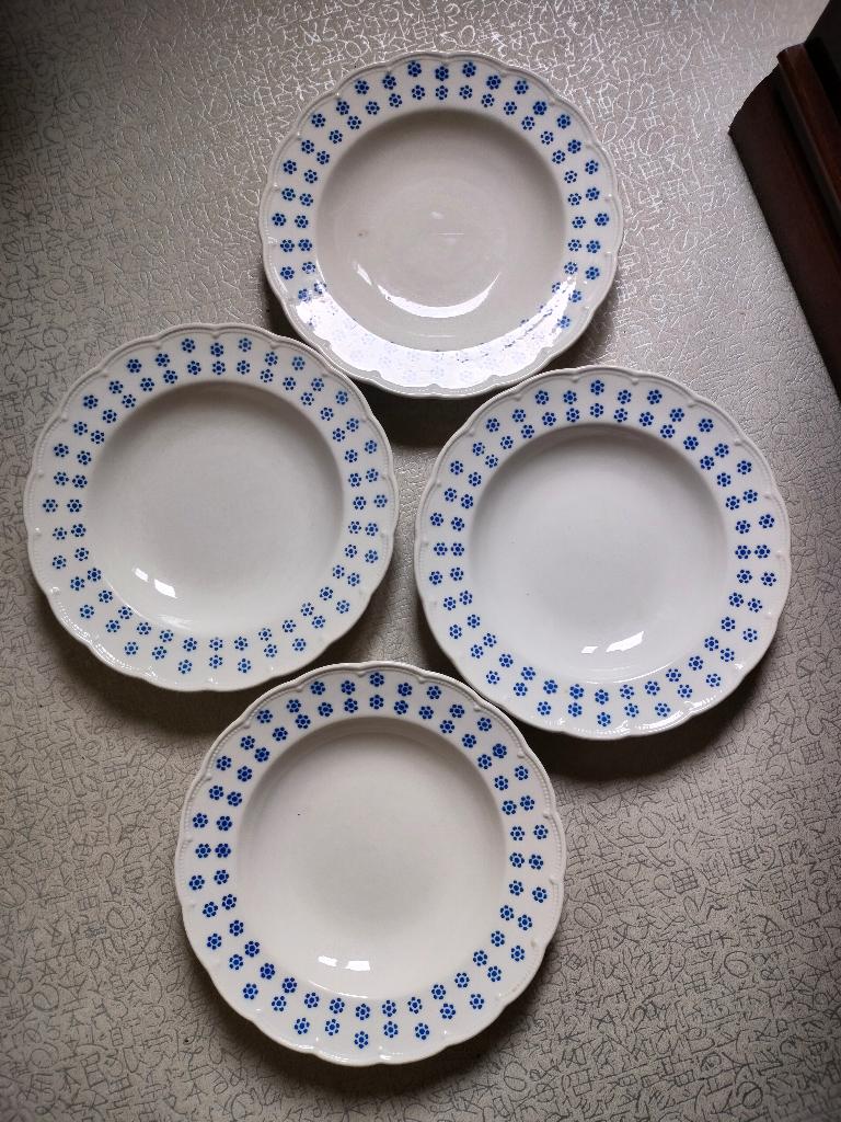 4 diepe soep borden BOSCH vintage student starter camping, Ophalen of Verzenden, Zo goed als nieuw, Bord(en)