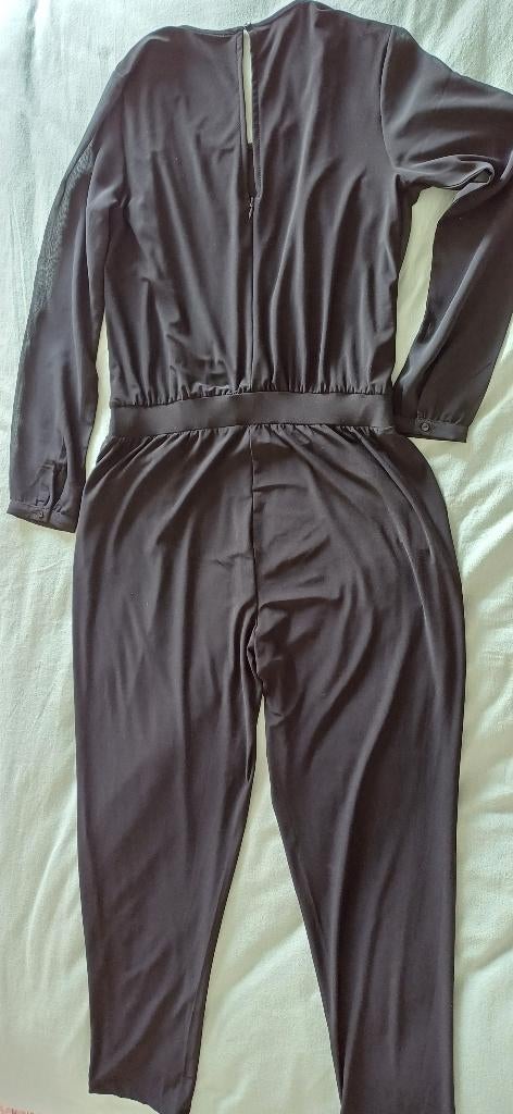 Feestelijke zwarte jumpsuit met doorkijk mouwen, Kleding | Dames, Maat 38/40 (M), Zwart, Ophalen of Verzenden, Zo goed als nieuw