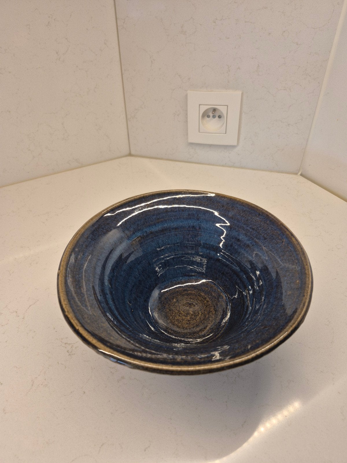 Ambachtelijke Serveerkom in Kobaltblauw, Ophalen of Verzenden