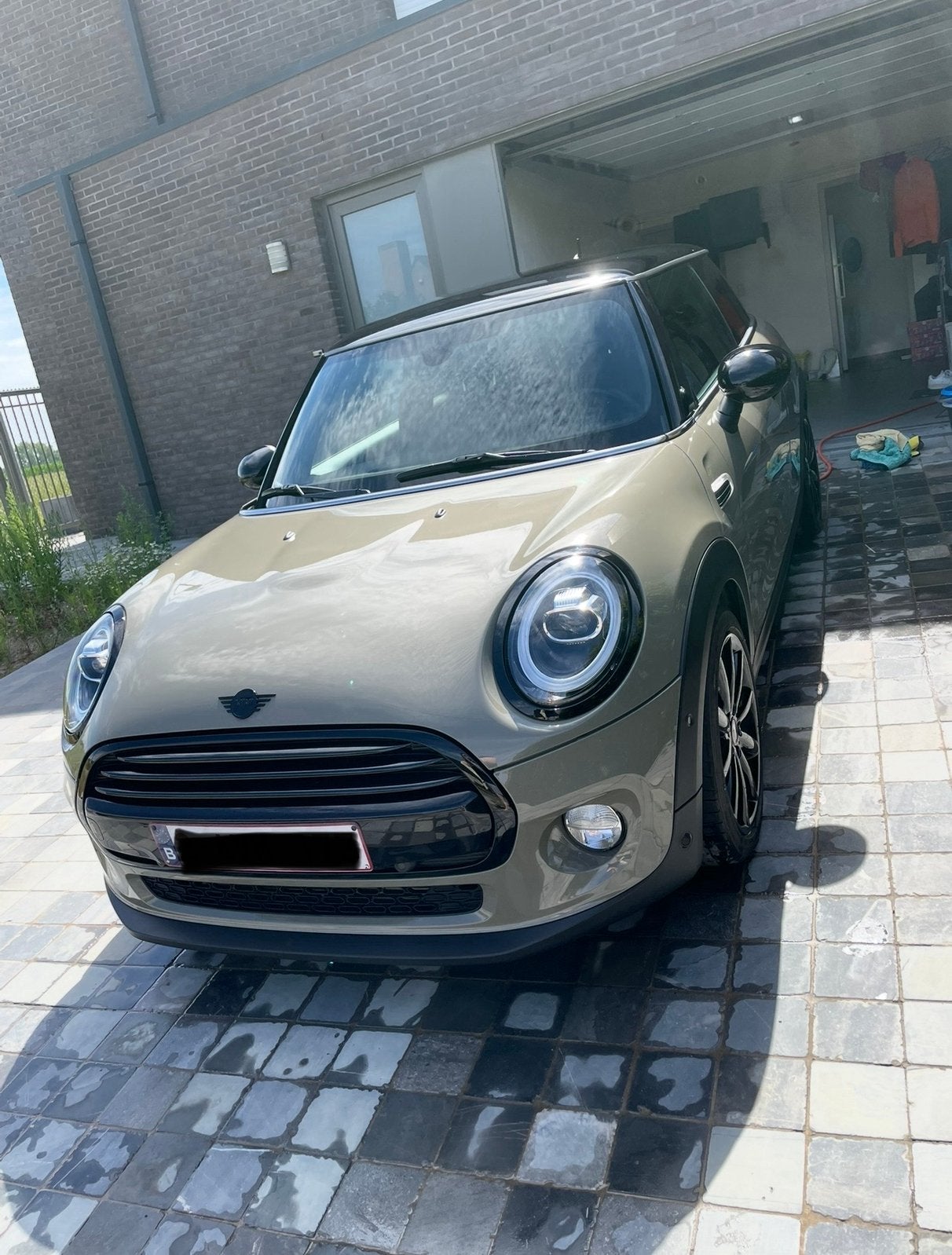 Mini Cooper Pepper Emerald Grey & All Black, Auto's, Voorwielaandrijving, Leder, Verwarmde buitenspiegels, Handgeschakeld