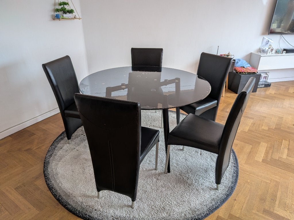 6 chaises de salle a manger, Enlèvement, Cuir, Noir, Cinq, Six Chaises ou plus
