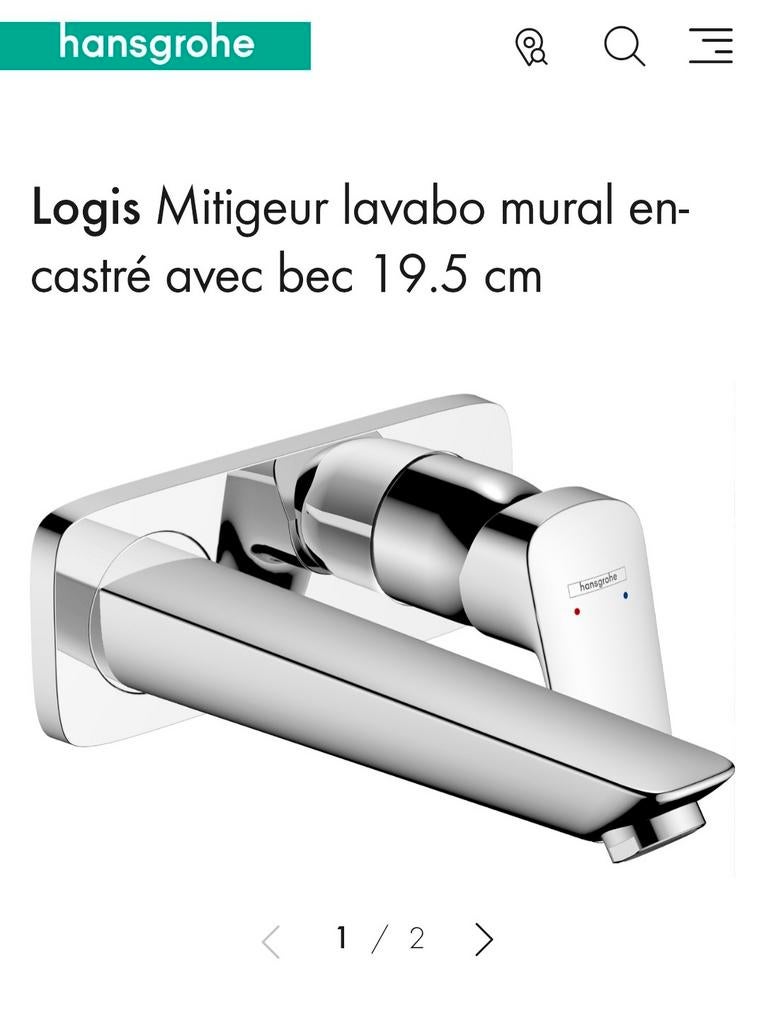 Robinet Hansgrohe encastrable 71220000, Enlèvement, Neuf