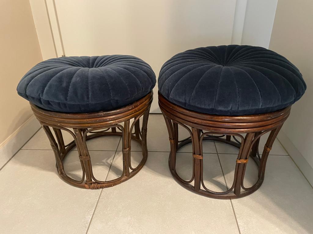 2 poufs en rotin épaix, Enlèvement, Comme neuf