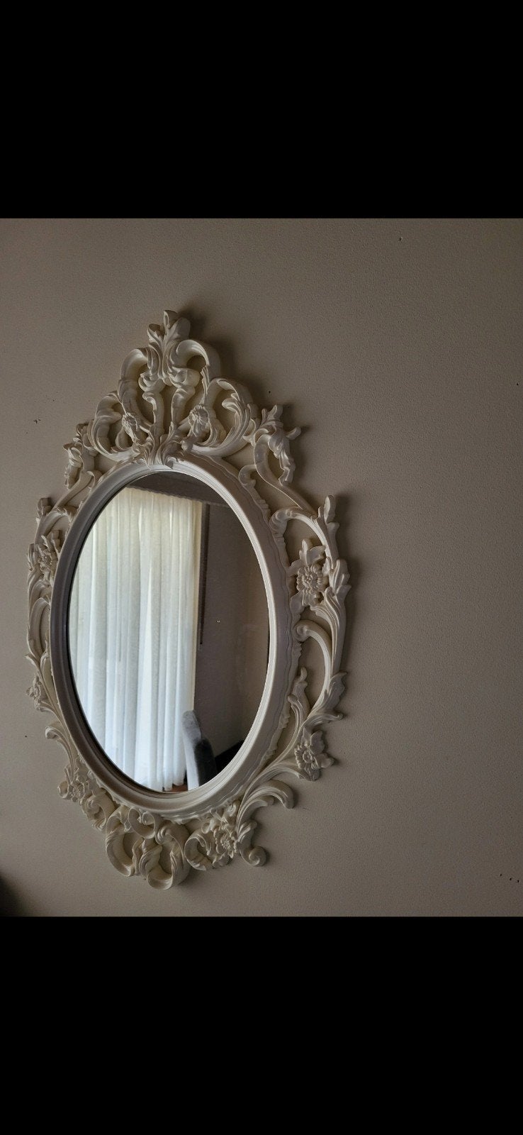 Joli miroir ovale décoratif de style baroque, avec cadre bla, Enlèvement, Ovale