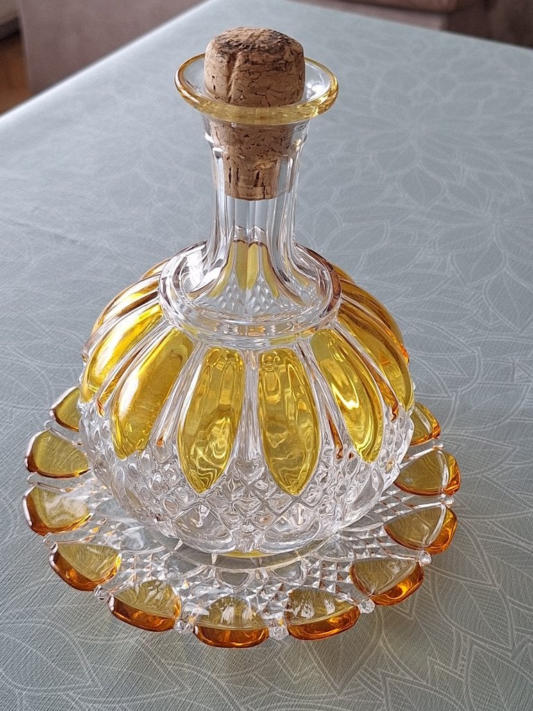 Val Saint Lambert ‘Valembert’ Art Deco Karaf met Schotel, Enlèvement ou Envoi