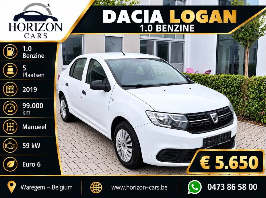 Dacia Logan 1.0 Benzine + Garantie, Autos, Achat, Euro 6, Entreprise, Garantie prolongée