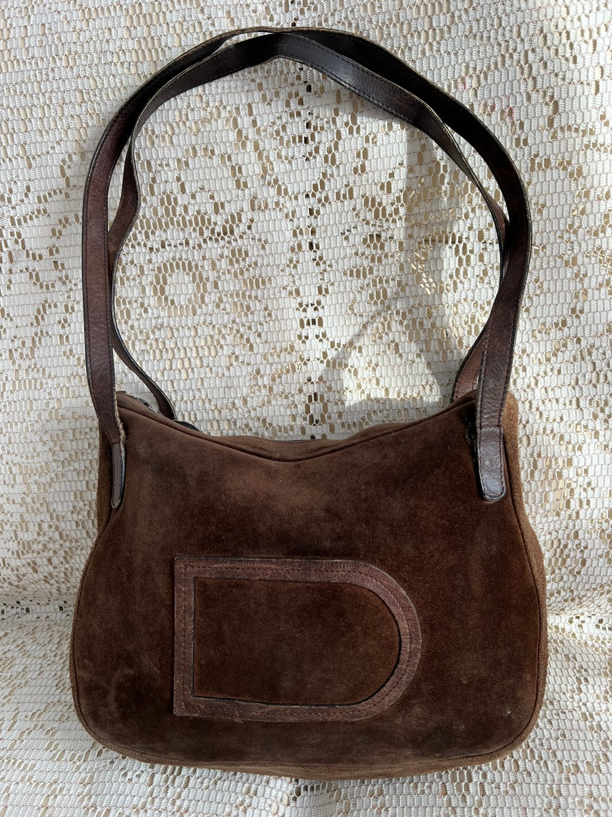 Sac DELVAUX vintage daim marron, Enlèvement ou Envoi, Comme neuf