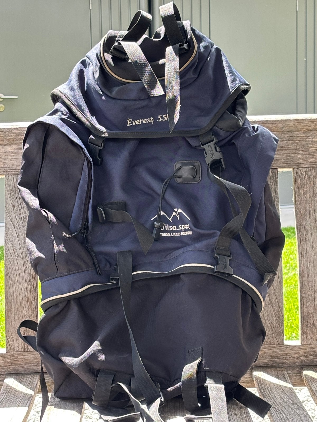 Trekking rugzak Wilsa 55/65 liter, Handtassen en Accessoires, Ophalen, Gebruikt, Blauw