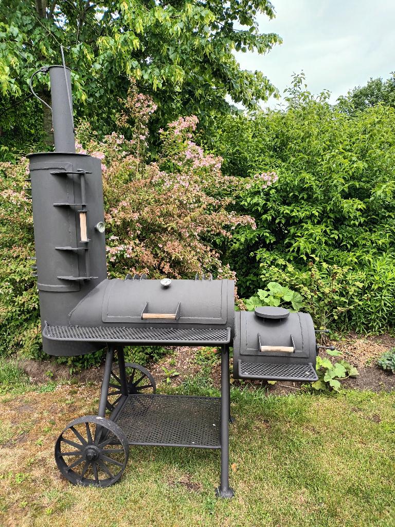 oklahoma smoker, Tuin en Terras, Ophalen, Gebruikt, Houtskool, Vrijstaand