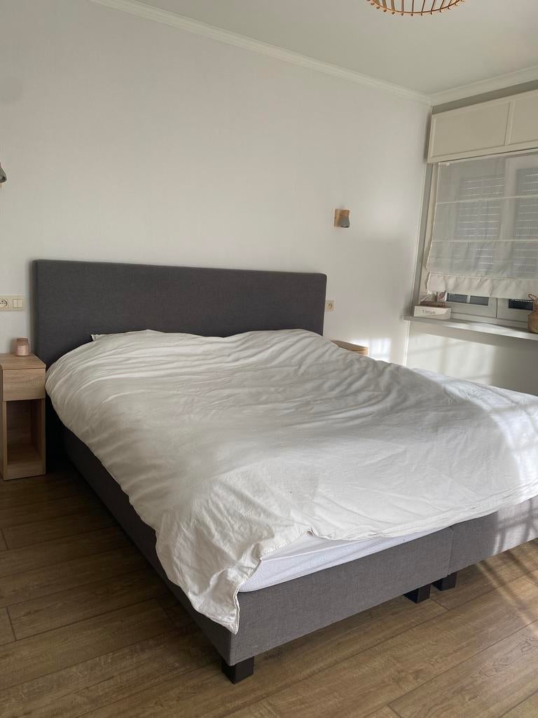 Bed boxspring tweepersoons, Ophalen, Tweepersoons, Zo goed als nieuw, 180 cm