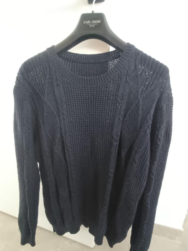 Shein - Marineblauw kabeltrui (mt XXL), Kleding | Heren, Shein, Blauw, Overige maten, Ophalen of Verzenden