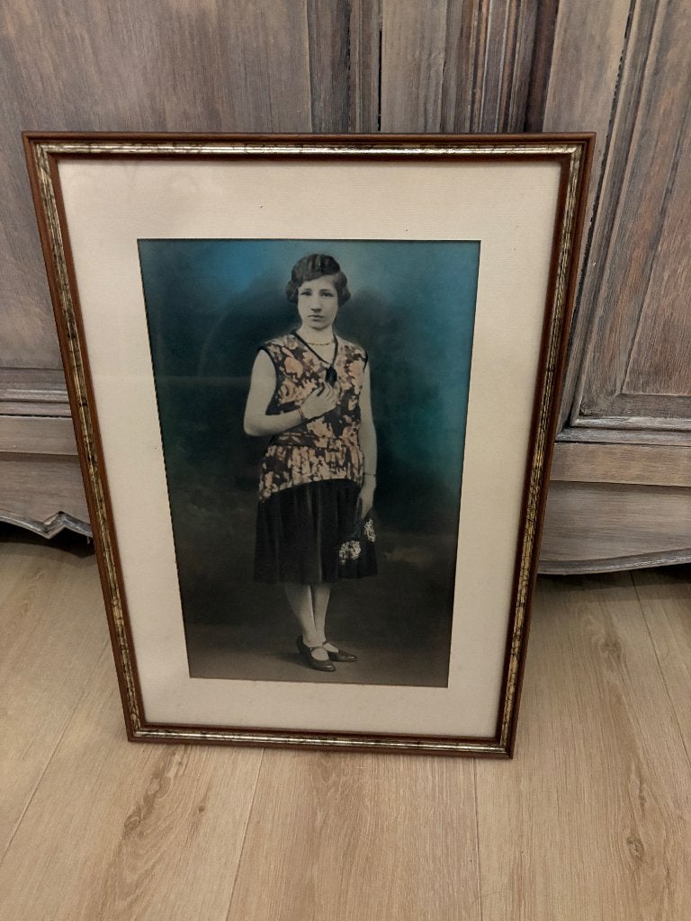 oude kader foto dame, Verzamelen, Ophalen of Verzenden, Zo goed als nieuw, Overige onderwerpen, Foto