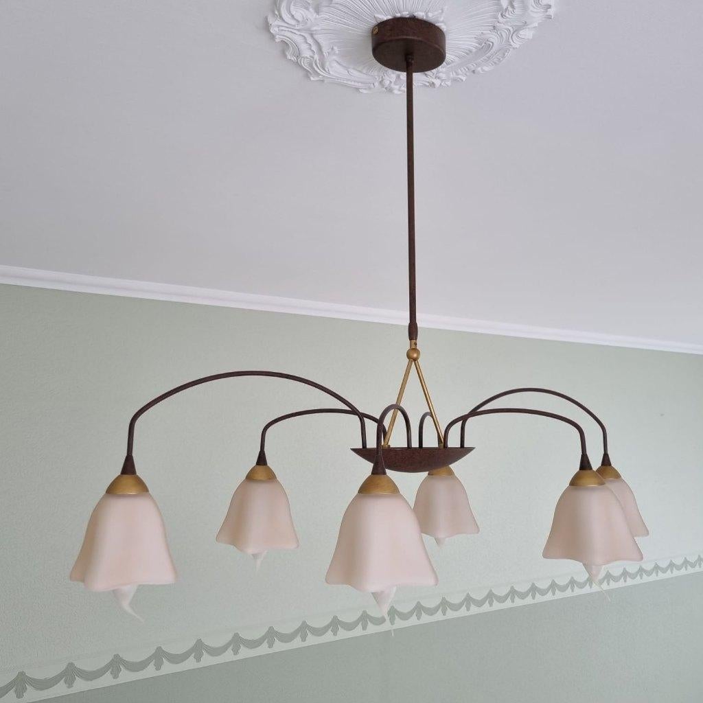 kroonluchter met 5 armen, Huis en Inrichting, Lampen | Kroonluchters, Ophalen, Zo goed als nieuw, Overige materialen