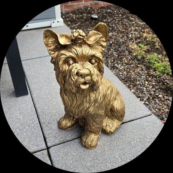 Hond kunststof brons/ Antique goud yorkshire, Ophalen, Nieuw, Kunststof