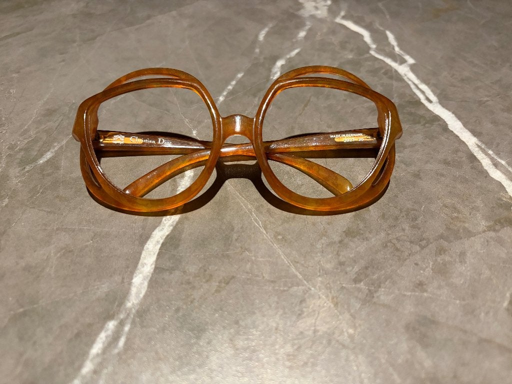 Vintage Christian Dior Optyl brilmontuur 2027-30 – jaren 70, Enlèvement ou Envoi, Brun, Utilisé, Lunettes de soleil