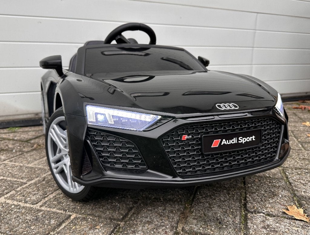 Audi R8 12v zwart Afstands / Bluetooth - Leder - Rubberban, Kinderen en Baby's, Nieuw