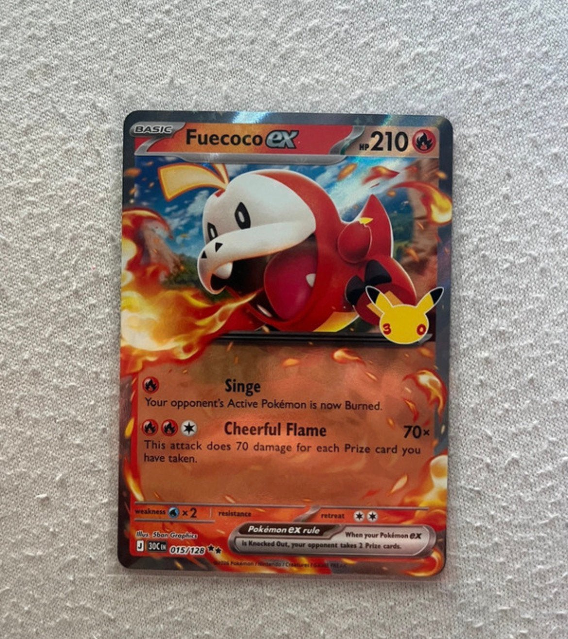 Pokémonkaart - Fuecoco EX 015/128 Nederlands, Ophalen of Verzenden, Zo goed als nieuw