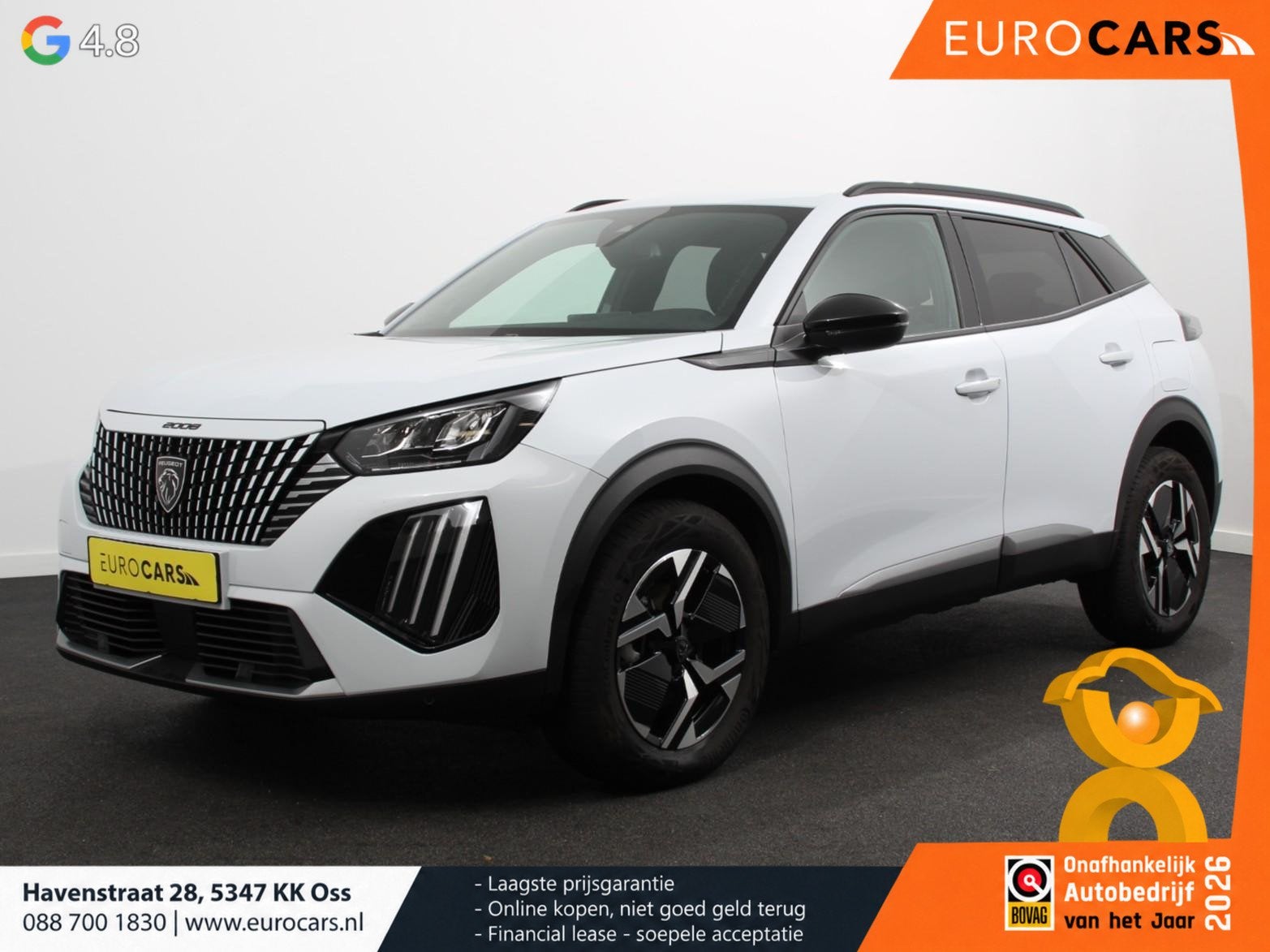 Peugeot 2008 1.2 Hybrid 136 pk Automaat Allure Navigatie App, Auto's, 1272 kg, Gebruikt, 1199 cc, Leder en Stof