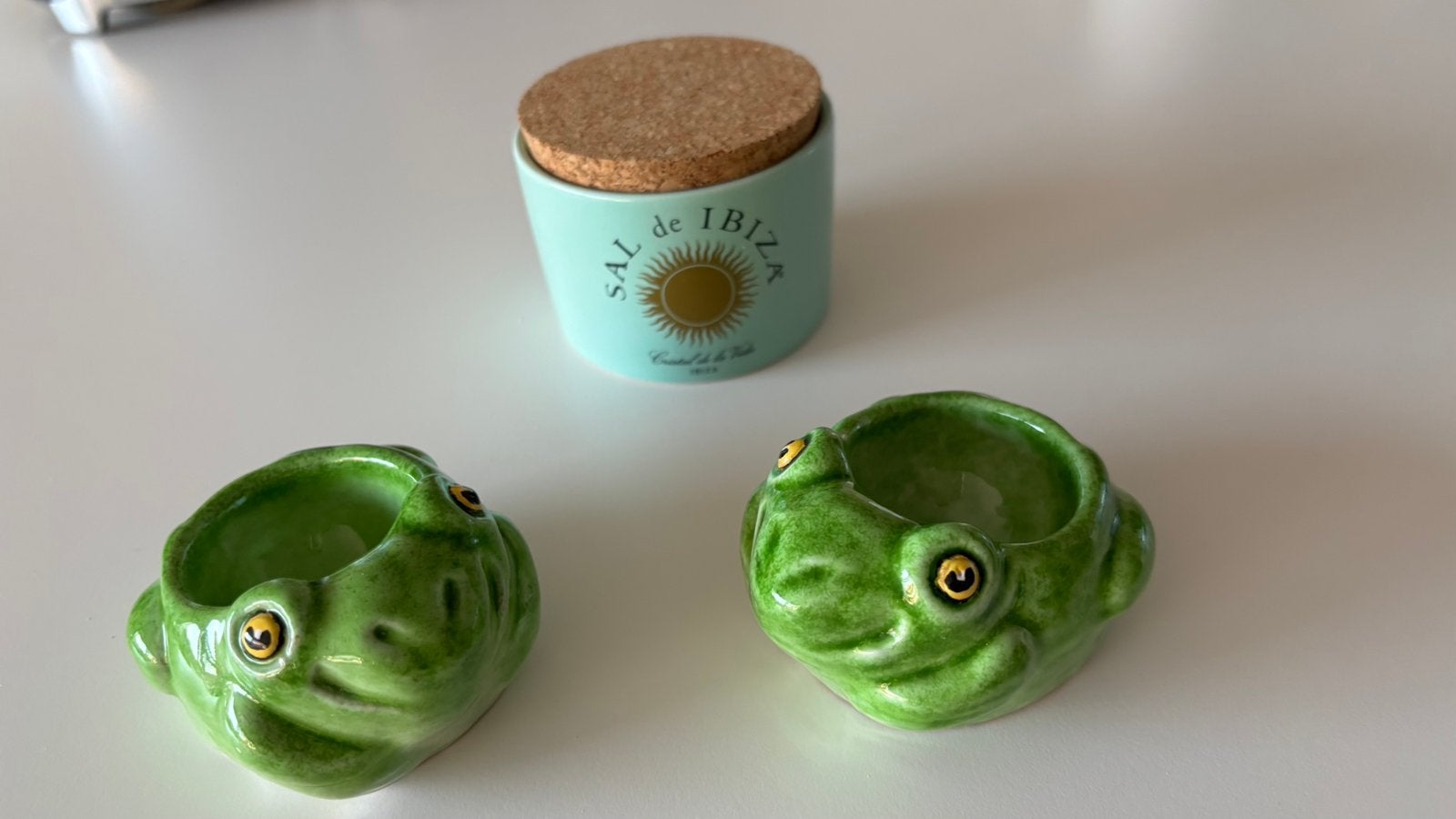 Vintage keukenzout potjes (of eierdopjes) jaren 70, Ophalen, Zo goed als nieuw