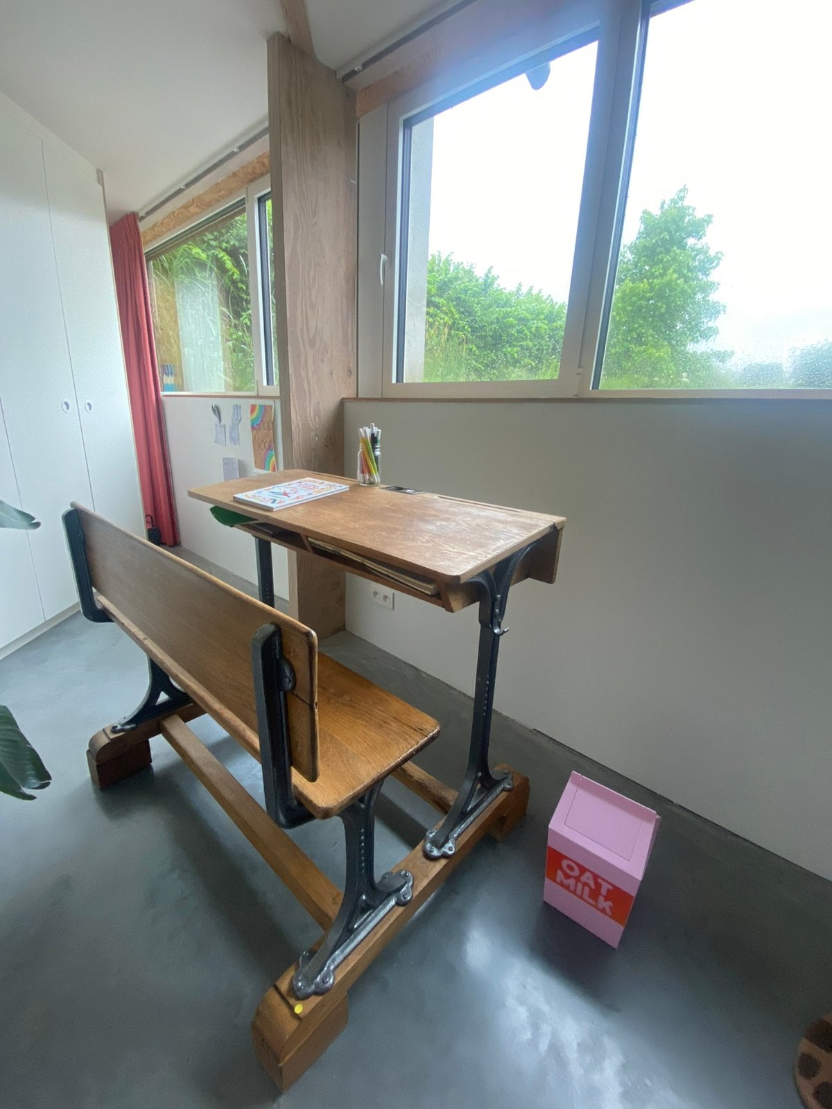 Vintage bureau, Huis en Inrichting, Bureaus, Ophalen, Gebruikt, 110 cm, Hout