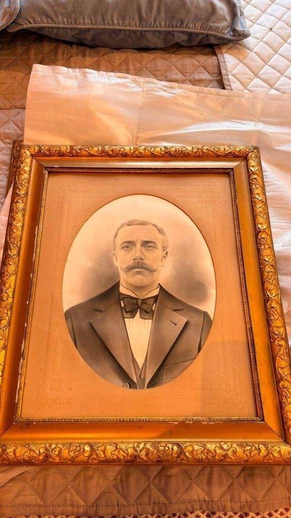 Paire de grands portraits anciens dame et monsieur, Enlèvement ou Envoi