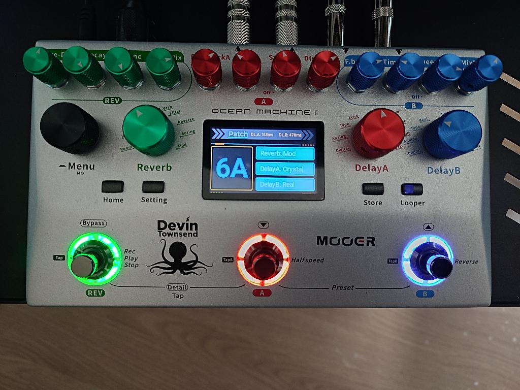 Mooer Ocean Machine II - Delay/Reverb pedal, Muziek en Instrumenten, Effecten, Zo goed als nieuw, Delay of Echo, Reverb, Ophalen of Verzenden