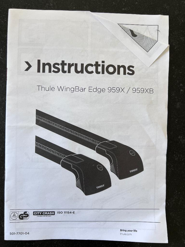 Thule WingBar Kit 4074, Autos : Divers, Porte-bagages, Utilisé, Enlèvement