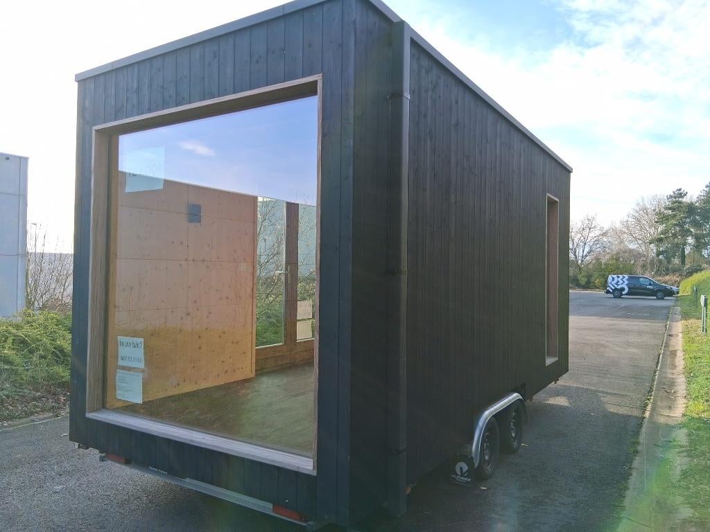 Tuinkantoor, tuinstudio op chassis., Tuin en Terras, Ophalen, 200 tot 400 cm, Overige typen, Zo goed als nieuw
