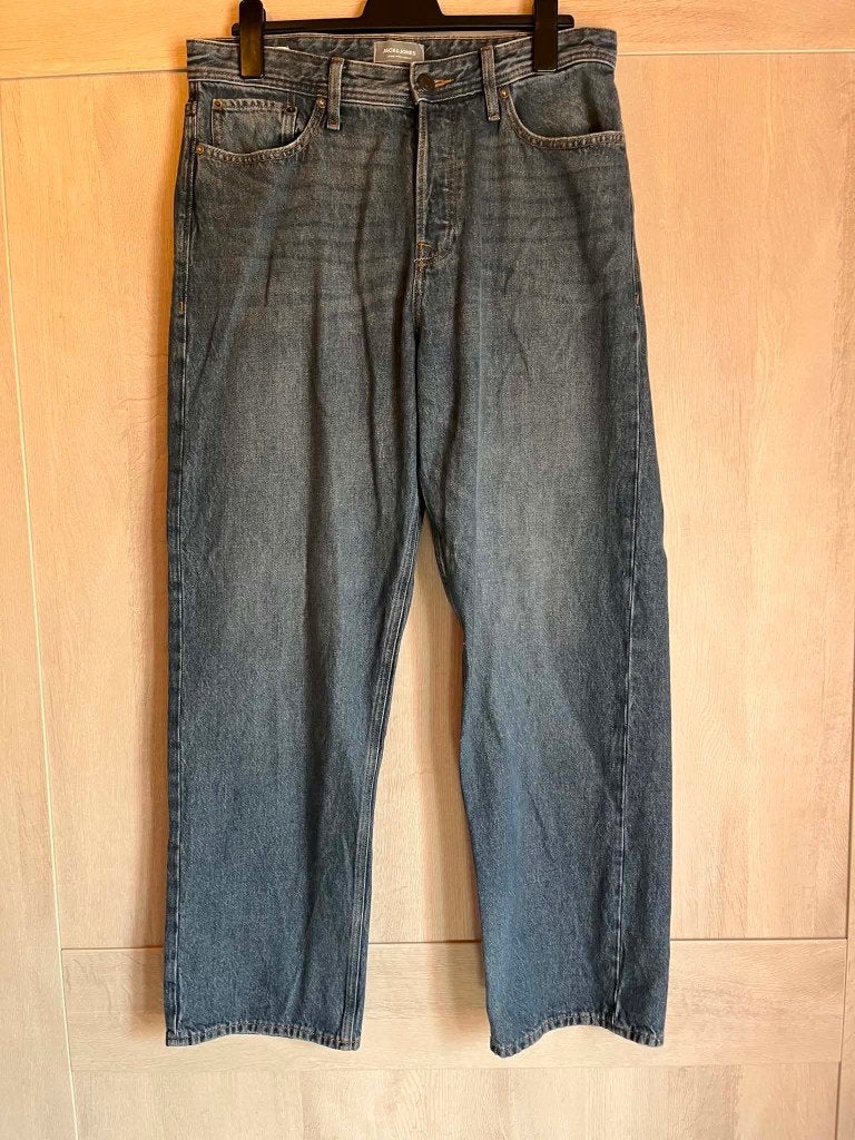 donkerblauwe baggy jeans alex jack jones w 33 L34, Kleding | Heren, Ophalen of Verzenden, Zo goed als nieuw, W33 - W34 (confectie 48/50)