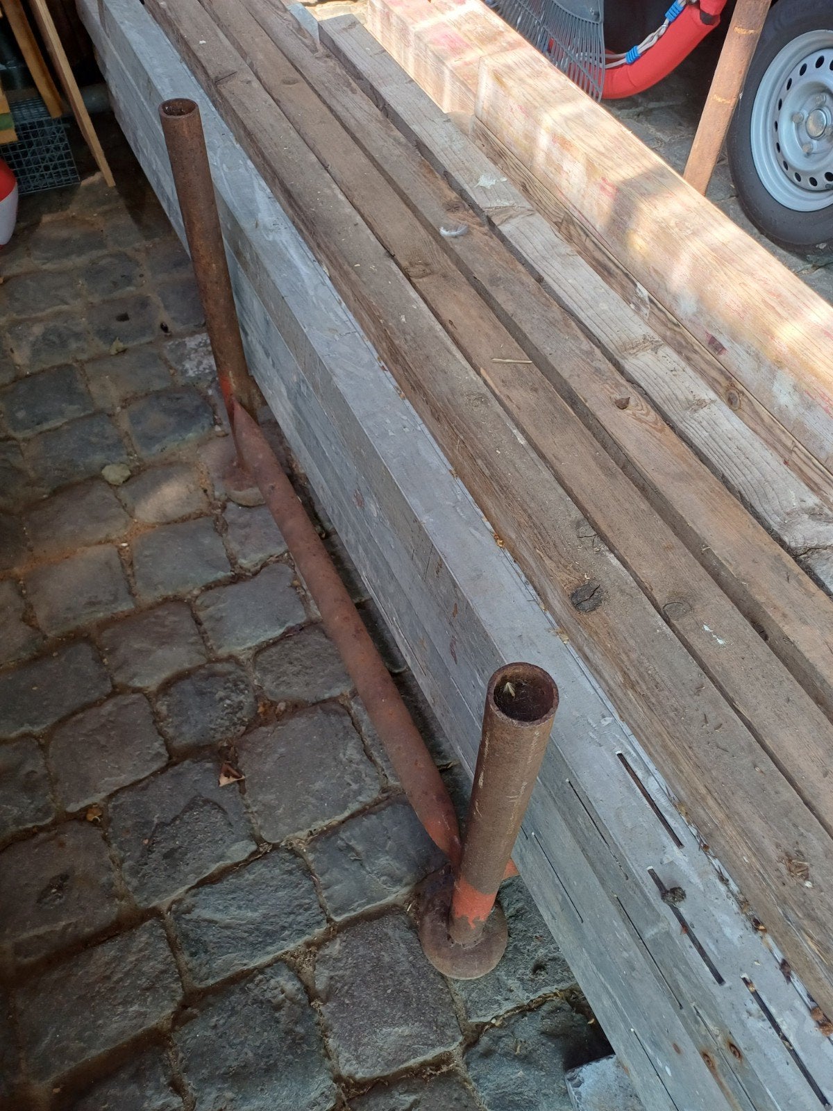 Stapelrek -  opslagpallet - stiepenbak, Ophalen