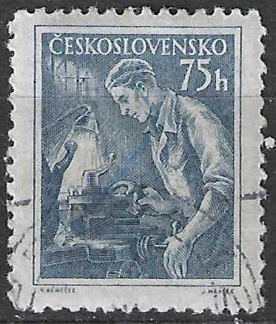 Tsjechoslowakije 1954 - Yvert 757A - Arbeiders (ST), Verzenden, Gestempeld