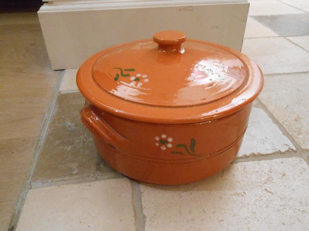 Handgemaakte Portugese aardewerk geglazuurde klei kookpot, Ophalen of Verzenden