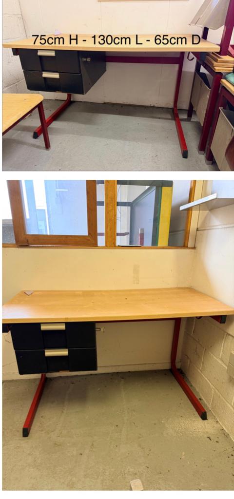 Schoolbanken, tafels en kasten te koop, Huis en Inrichting, Bureaus, Vintage, Ophalen, Gebruikt