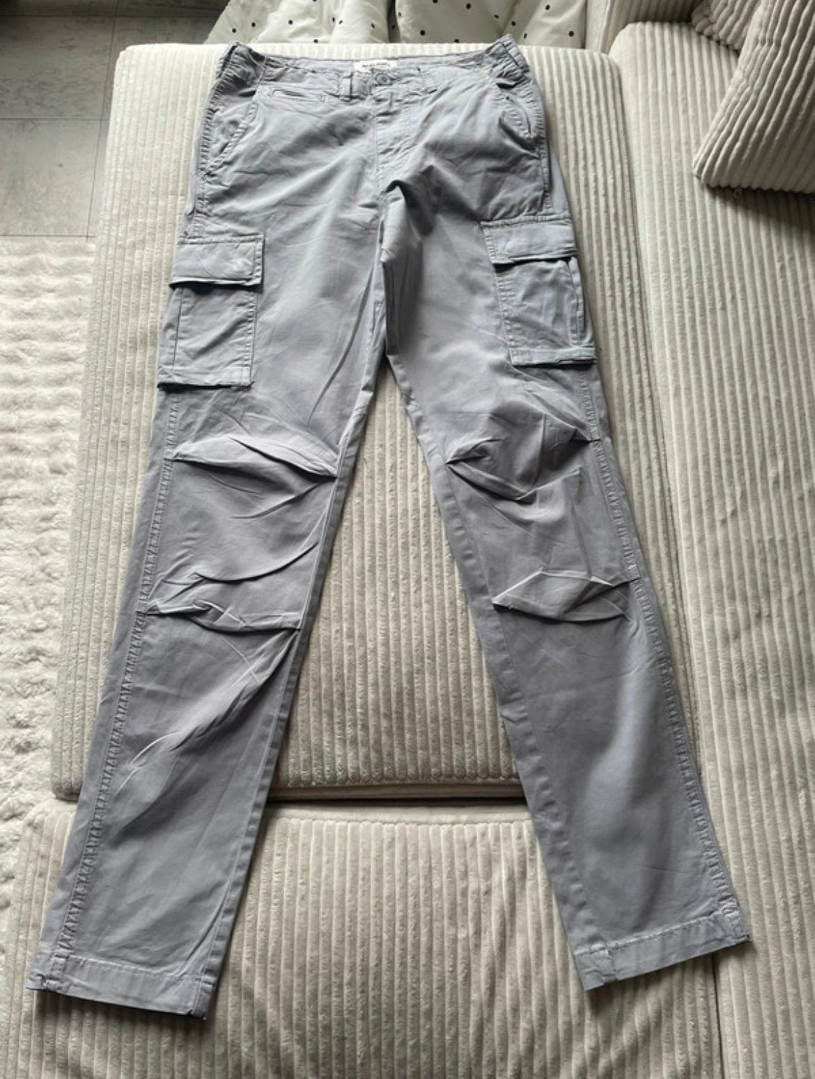 Lichtgrijze lading, Kleding | Heren, Broeken en Pantalons, Ophalen of Verzenden, Zo goed als nieuw, Maat 46 (S) of kleiner, Grijs
