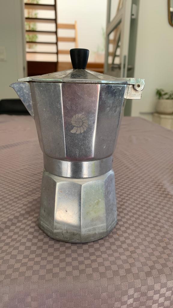 Vintage  aluminium espressomaker Pizzetti oorje ontbreekt ., Electroménager, Cafetières, Enlèvement, Comme neuf, Café moulu