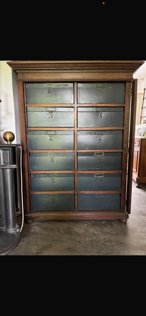 Armoire de notaire Cartonnier en chêne début XXe siècle, Enlèvement ou Envoi, Comme neuf