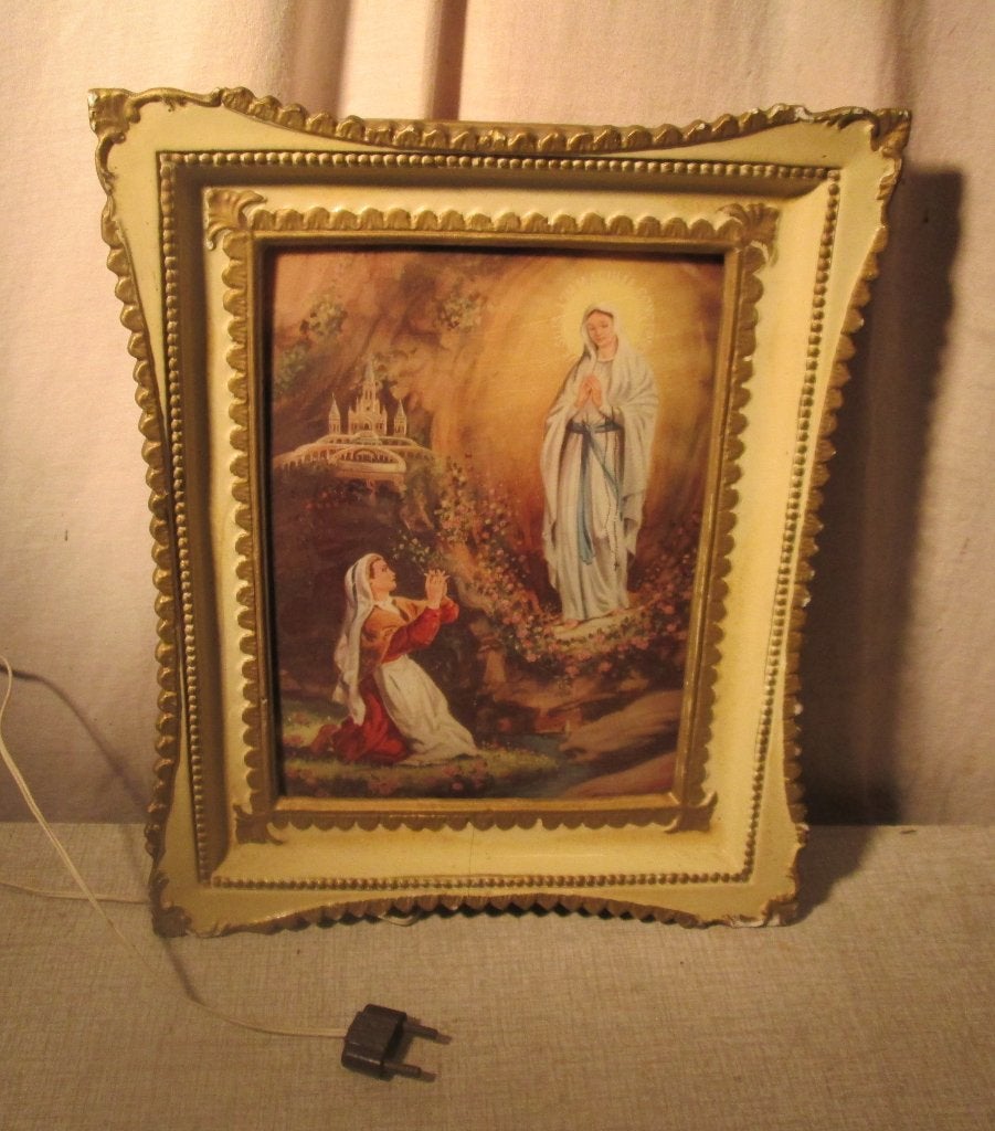 Impression 3D illuminée - Apparition mariale de Lourdes, Enlèvement ou Envoi