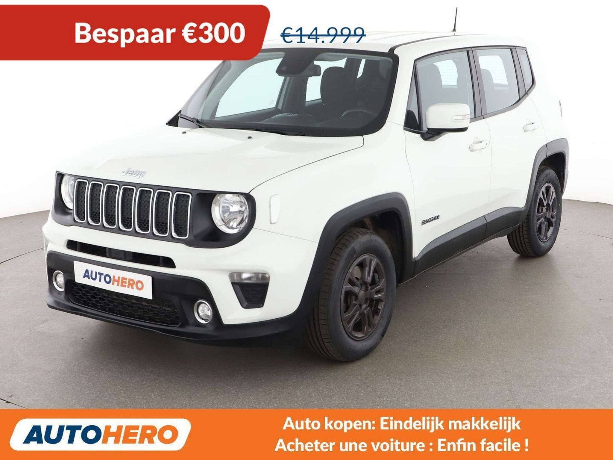 Jeep Renegade 1.3 TGDi Longitude 4x2 (bj 2020, automaat), Auto's, Stof, Gebruikt, Wit, 152 g/km