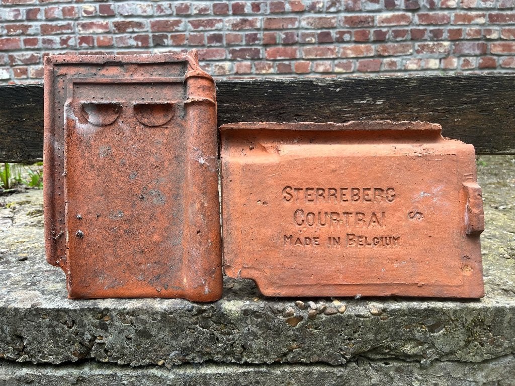 GEBRUIKTE DAKPANNEN ONDERMEER TYPE STERREBERG, Bricolage & Construction, Pierre ou Argile, 10 à 15 m², Enlèvement, Utilisé