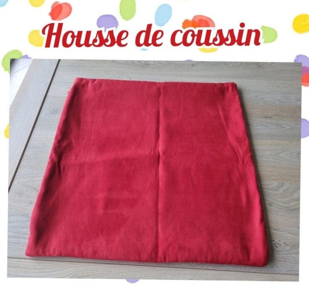Housse de coussin-rouge-45cmx42 cm, Enlèvement ou Envoi, Utilisé, Rouge, Carré