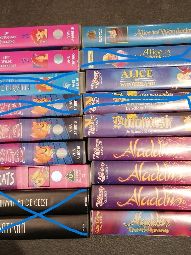 VHS tekenfilm 2, Nederlands ondertiteld, Tekenfilm, Zo goed als nieuw, VHS