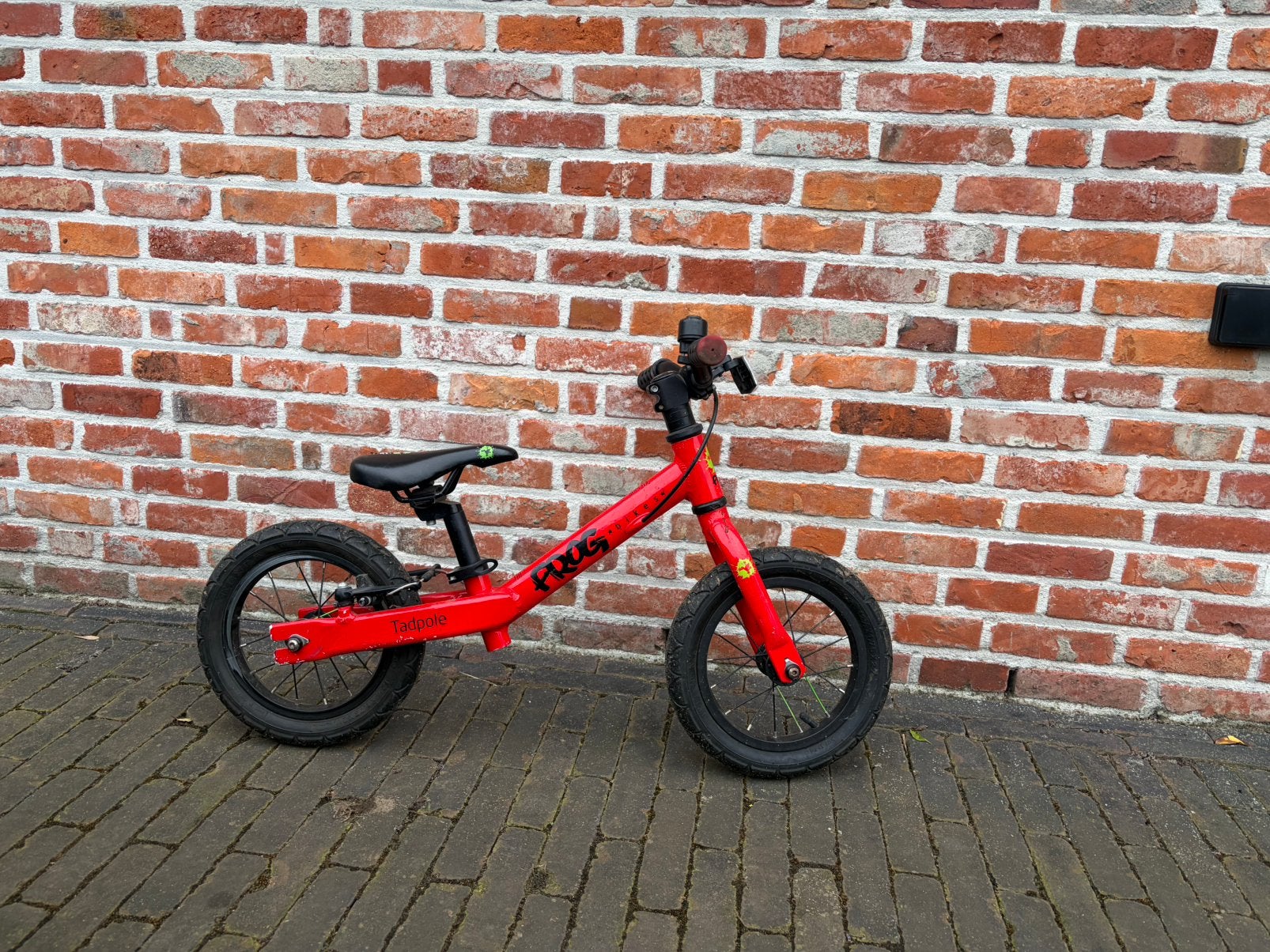 Loopfiets Frog Tadpole in zeer goede staat, Ophalen, Zo goed als nieuw, Velgrem, Minder dan 16 inch